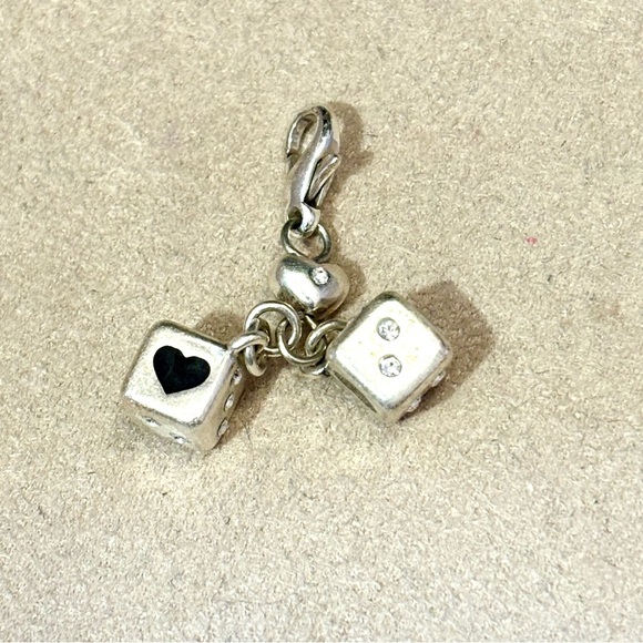 Brighton Jewelry - Brighton Lucky Dice clip-on charm with crystal dots & black hearts for dots